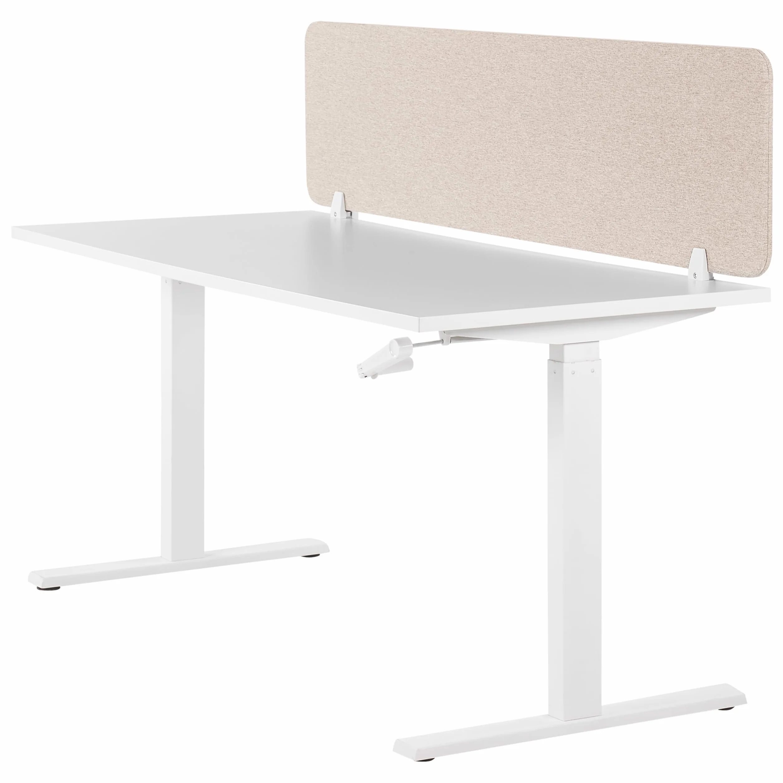 Beliani Panel Separador Beige 160 x 40 cm poliéster Pet Pantalla acústica Oficina Wally