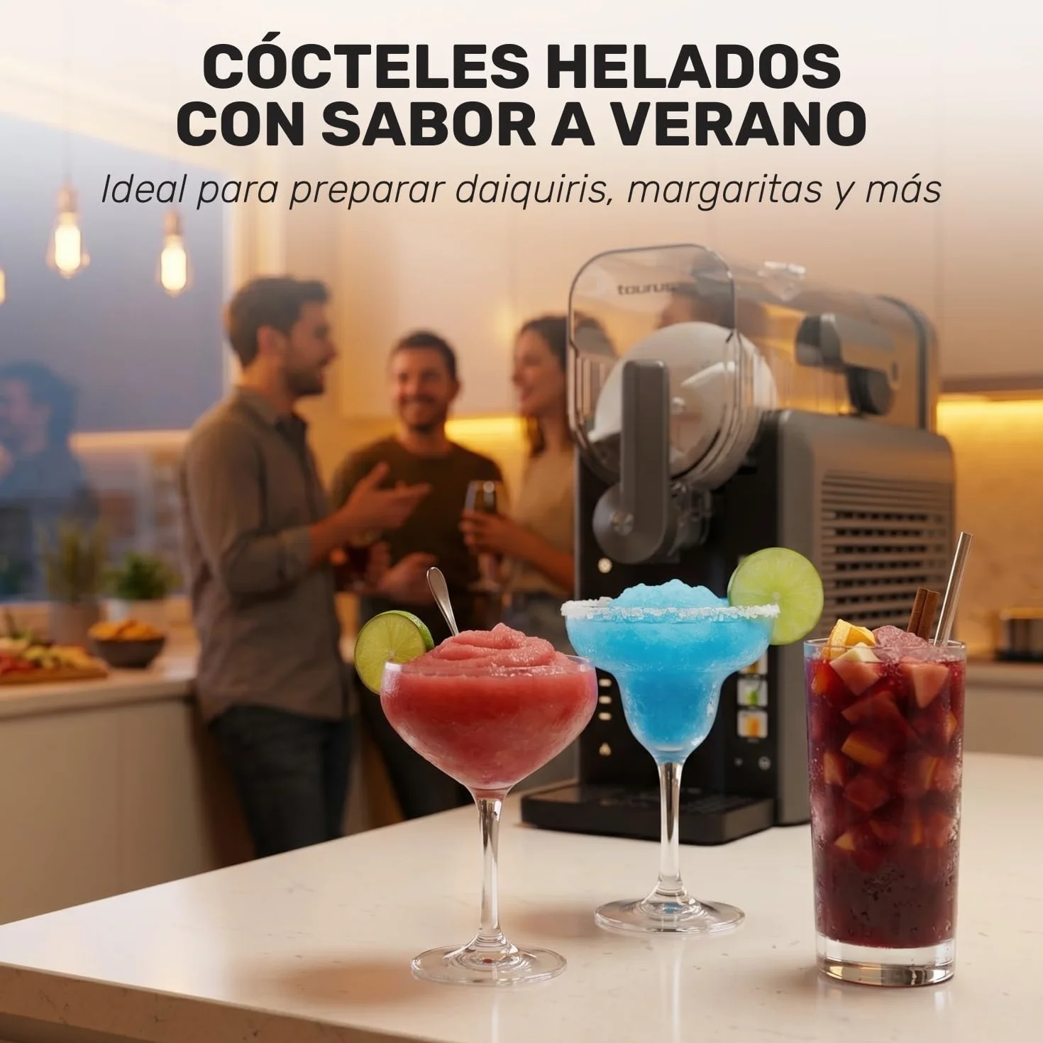 Taurus – Máquina de Granizados Ice Flow 2600 | Capacidad 1,6L | 6 Programas de Bebidas heladas y granizadas | Listas en 15 min | Diseño compacto | Pantalla Táctil | Autolimpieza + Apto Lavavajillas