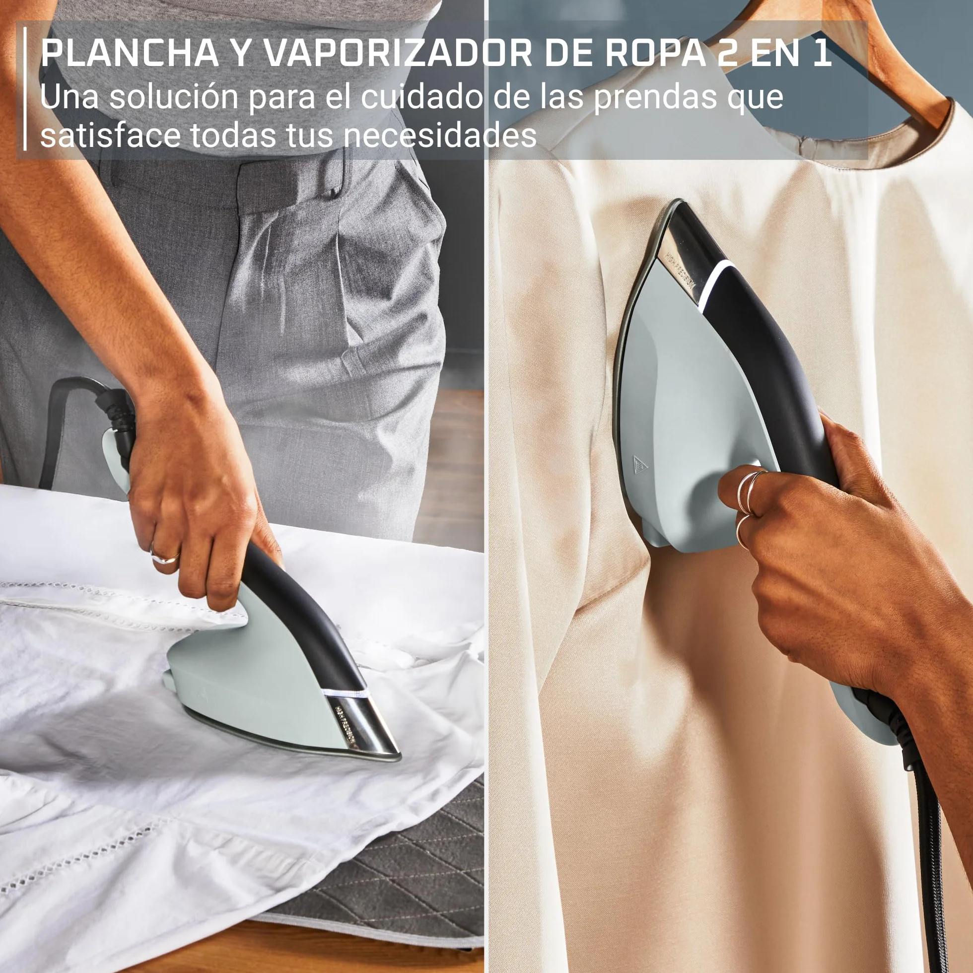 Rowenta Duo Force, plancha de vapor 2 en 1 y Vaporizador de ropa, Versátil y Cuidado de la ropa, JR4030U1 | 0 unidades
