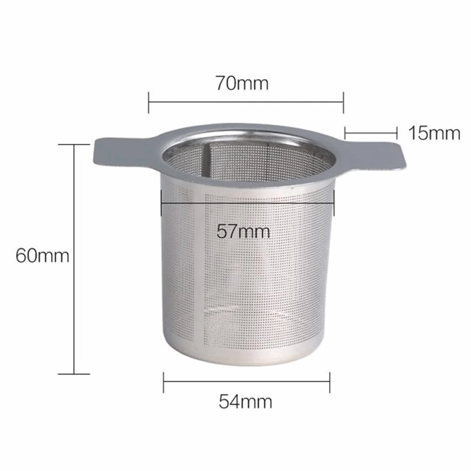 Colador de té de acero inoxidable con caover reutilizable, filtro de té de especias de hoja de té, filtro de té de malla fina, infusor de té con asa