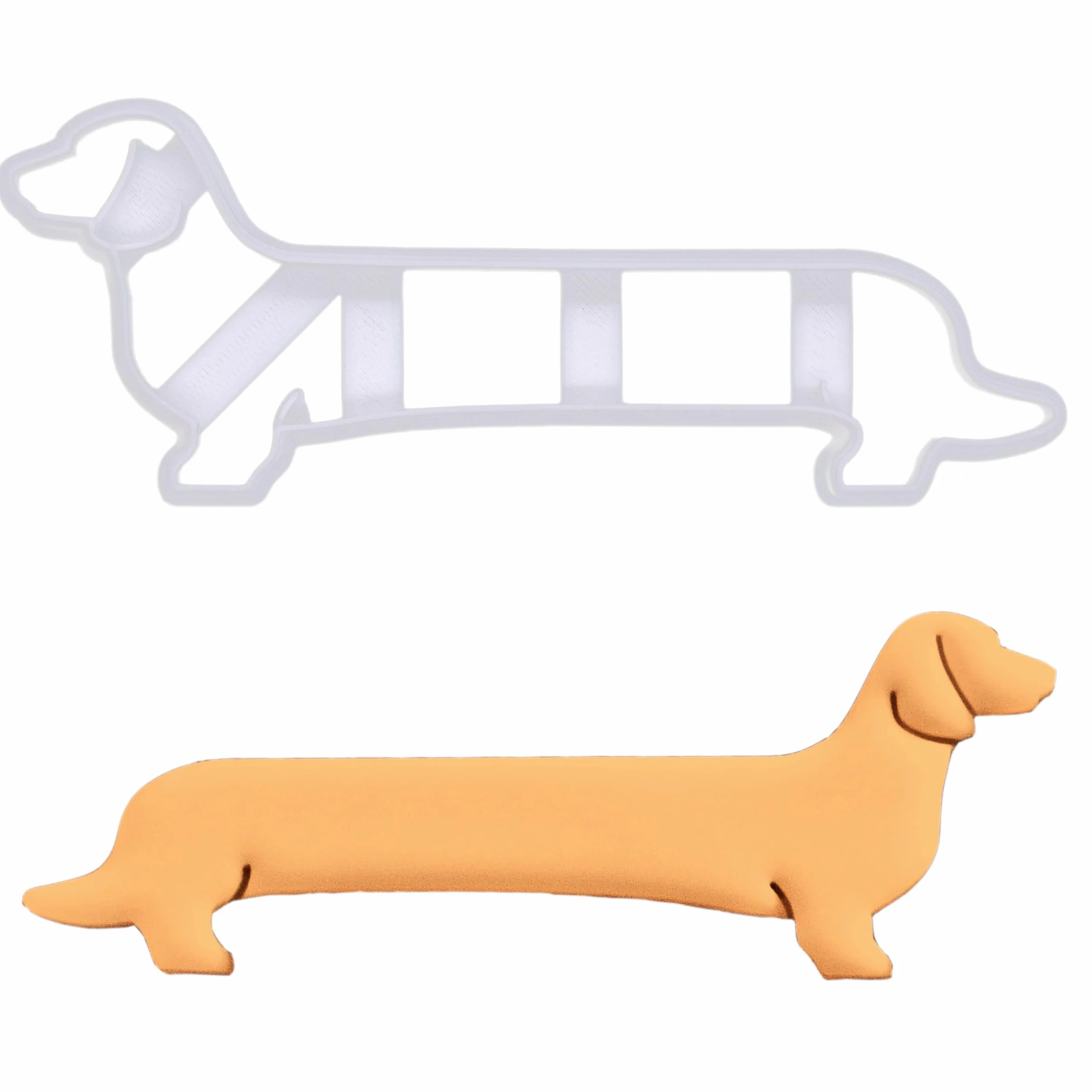 BAKERLOGY Cortador de galletas de perro salchicha extralargo – Divertido perro galleta, cortador de galletas detallado, ideal para fondant, masa de galletas, arcilla