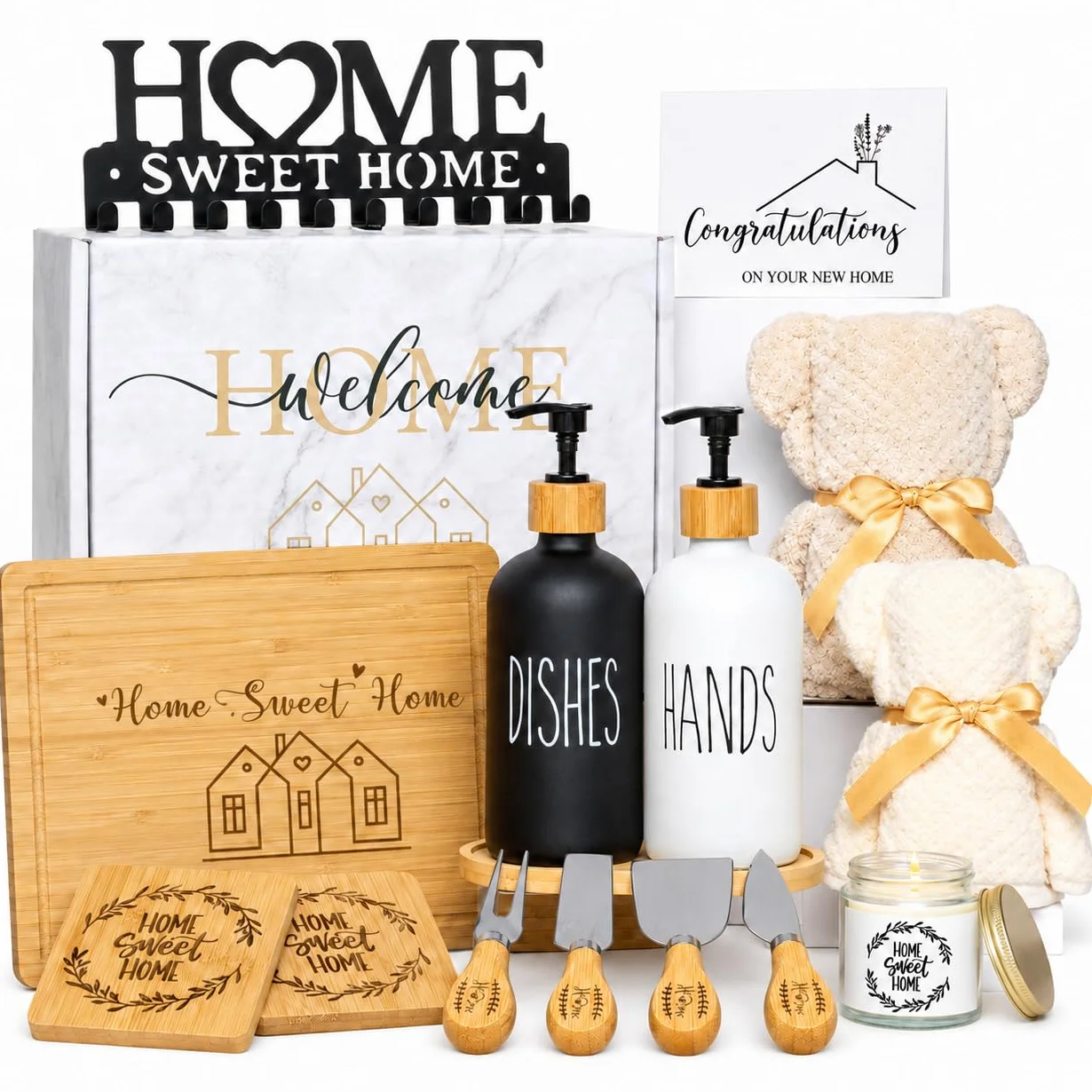 Regalos de inauguración de la casa, cestas de regalo de inauguración de la casa para parejas, propietarios de viviendas, clientes, mujeres, agentes inmobiliarios, regalos de cierre para compradores de