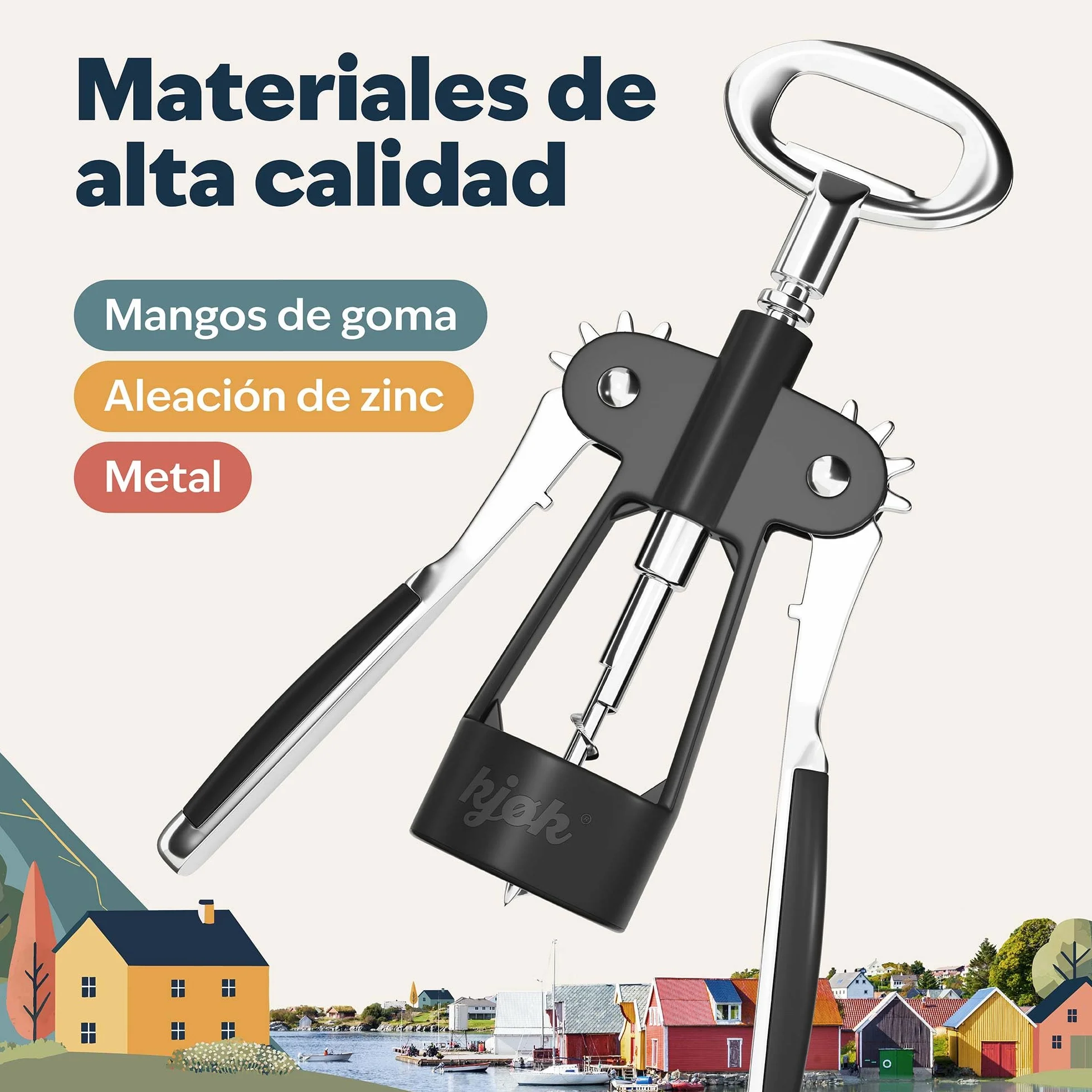 Sacacorchos Premium de Aleación de Zinc, Abridor de Botellas de Vino Multifuncional