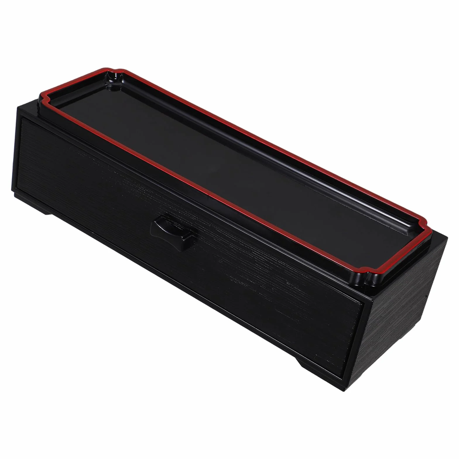Operitacx Caja Organizadora para Palillos y Cubiertos de Madera Negra Diseño Japonés, Extraíble y Portátil, Contenedor para Almacenamiento Higiénico en Cocina, 1 Unidad