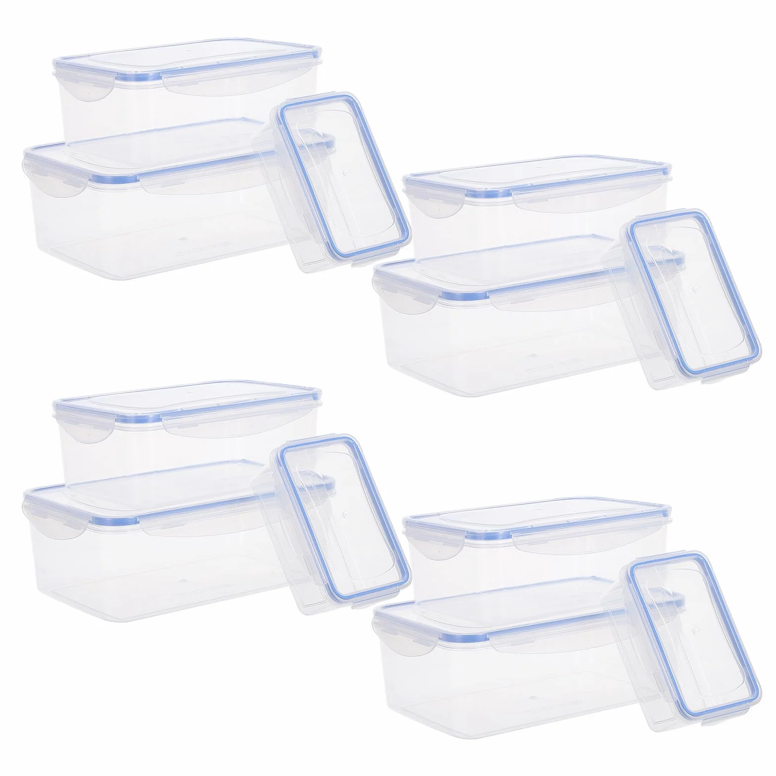 Cabilock Contenedores de Almacenamiento de Alimentos para Cocina 12 Piezas con Tapas, Material Pp y Silicona, Capacidad 500ml a 2500ml, Diseño Transparente para Almacenamiento Flexible