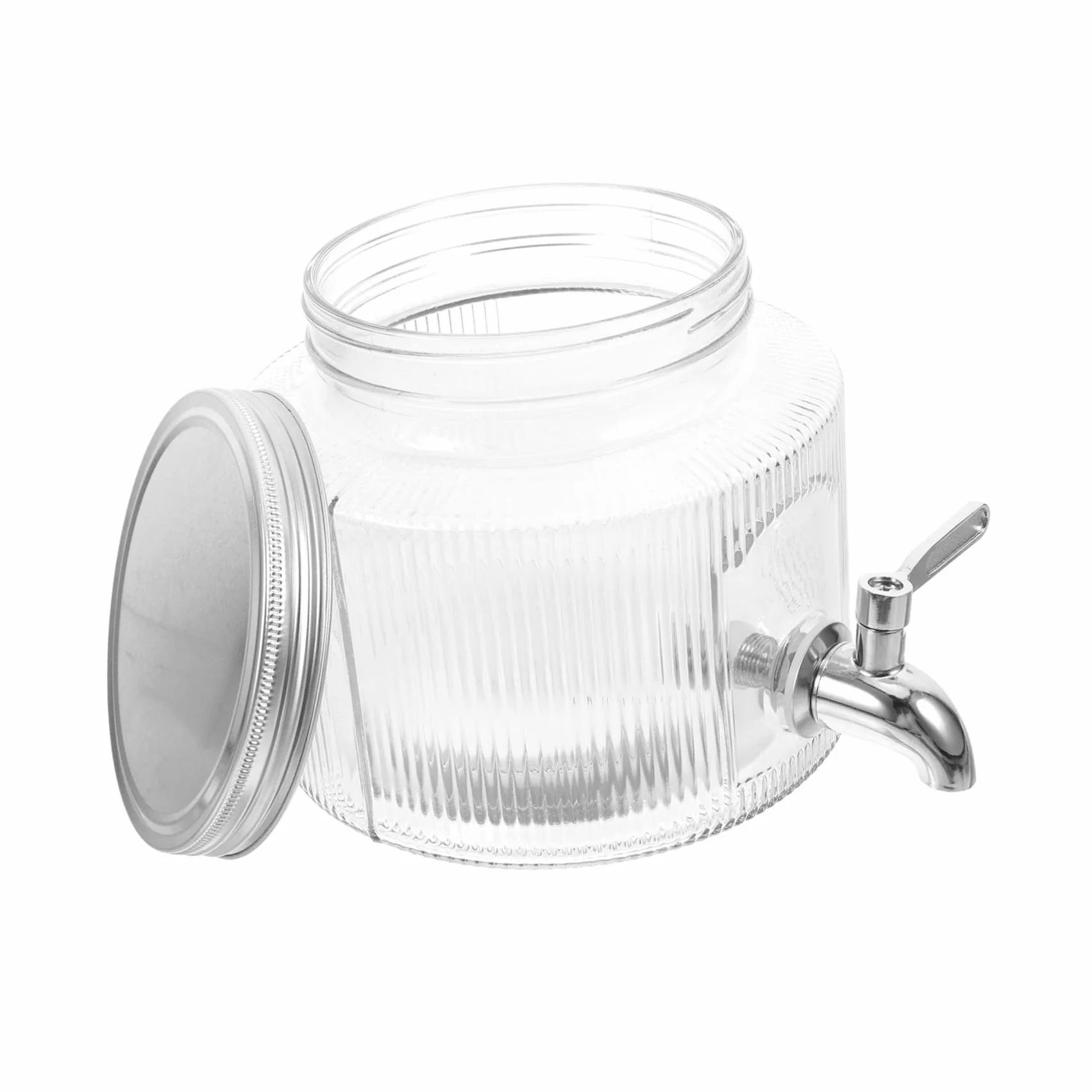 Toyvian Dispensador de Cócteles de Vidrio para Nevera de 2.8l Grifo, Material Seguro de Acero Inoxidable y Diseño Simple para Uso en Fiestas Casa