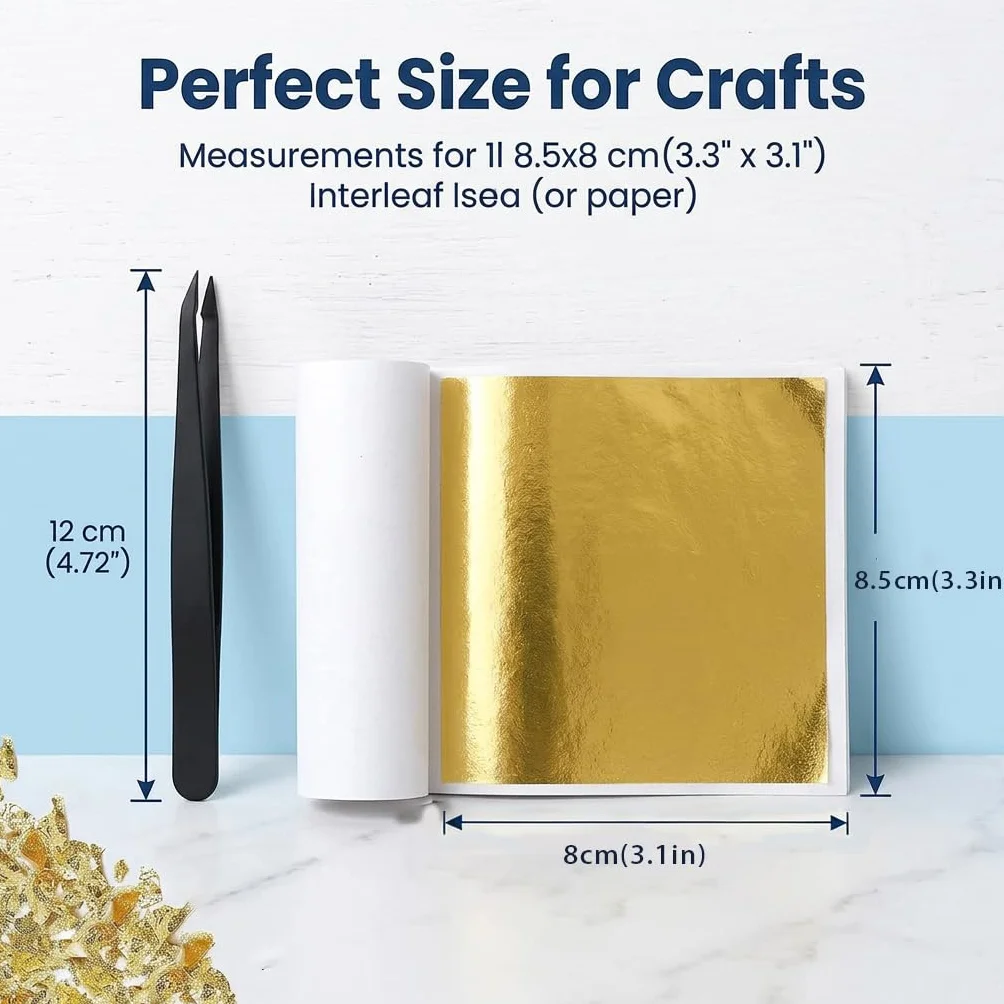 Imitación de oro 300 hojas papel dorado para manualidades proyectos arte decoración muebles dorado