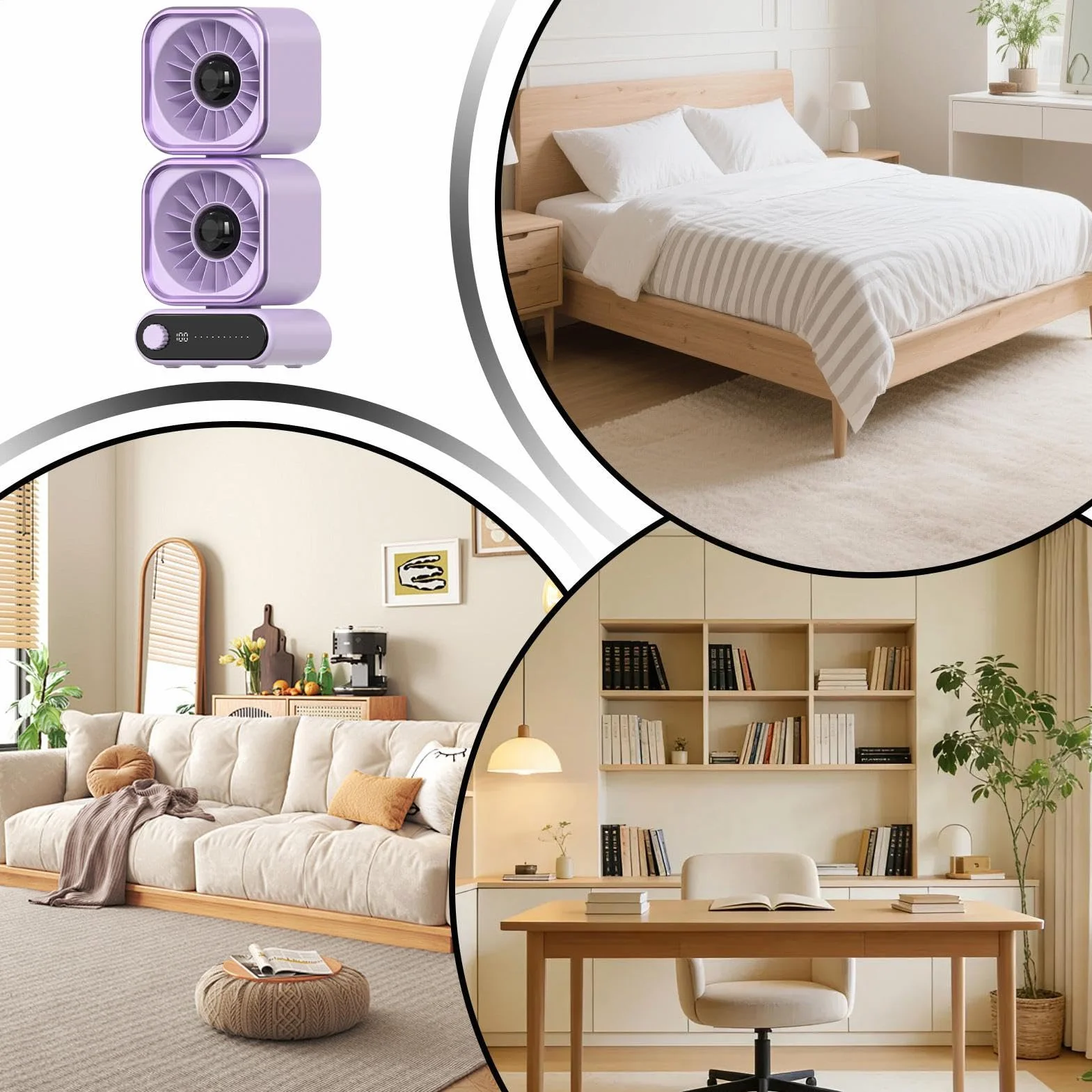 Ventilador de escritorio 100 Velocidades Ajustable Oscilación Automática | Ventilador Mesa Recargable Para Hogar Apartamento Dormitorio Residencia Escuela Oficina Hotel Salón