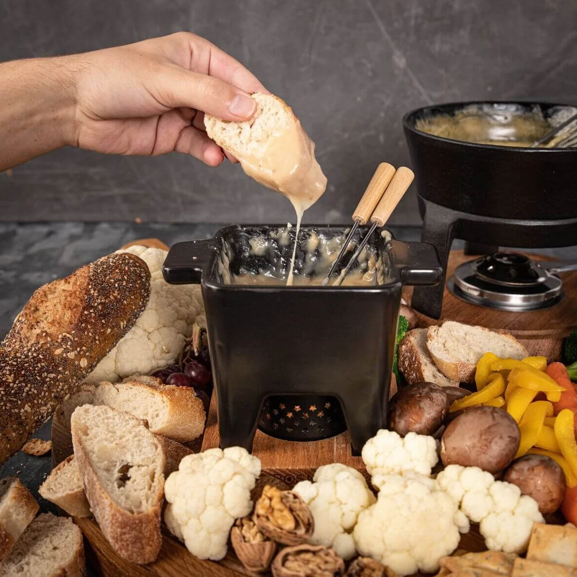 Boska Tapas Fondue Nero L - Por 350 gramos queso derretido - 600 ml