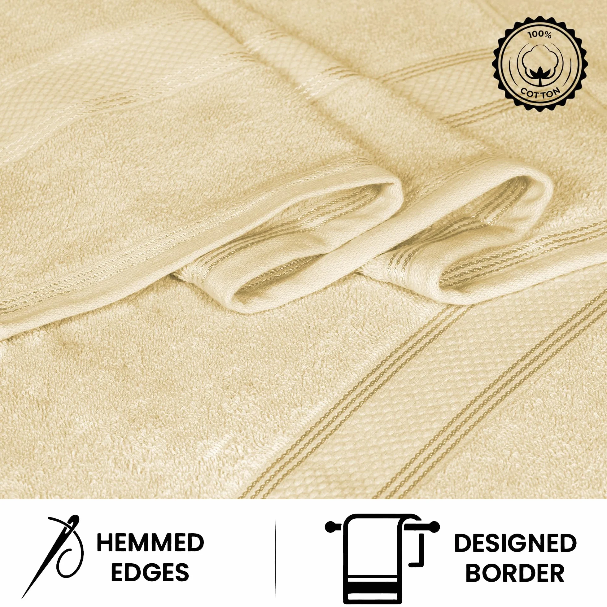 Casa Lino Paquete de 4 toallas de baño de 500 g/m² (27 x 54 pulgadas), 100 % algodón puro, toallas de baño de lujo, ligeras y altamente absorbentes, toallas de secado rápido para baño, para uso diario