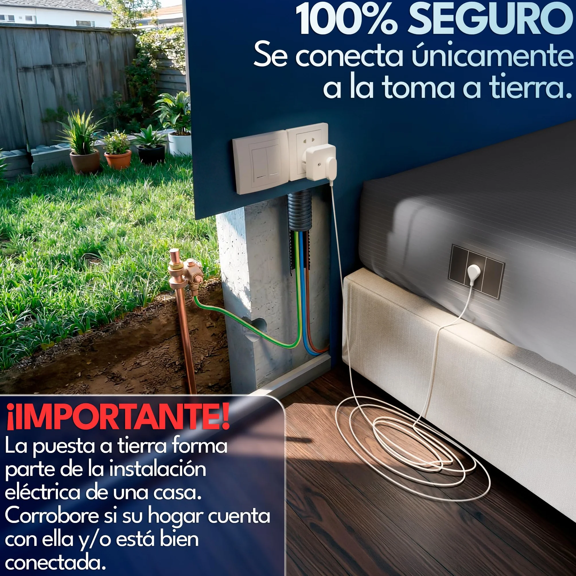 Sabanas Grounding Ajustable 10% Plata 90% Algodon| Sabanas de Conexion a Tierra + Cabezal + Cable + Tester + Antifaz Lino (Gris, Cama Individual (90x200x30))