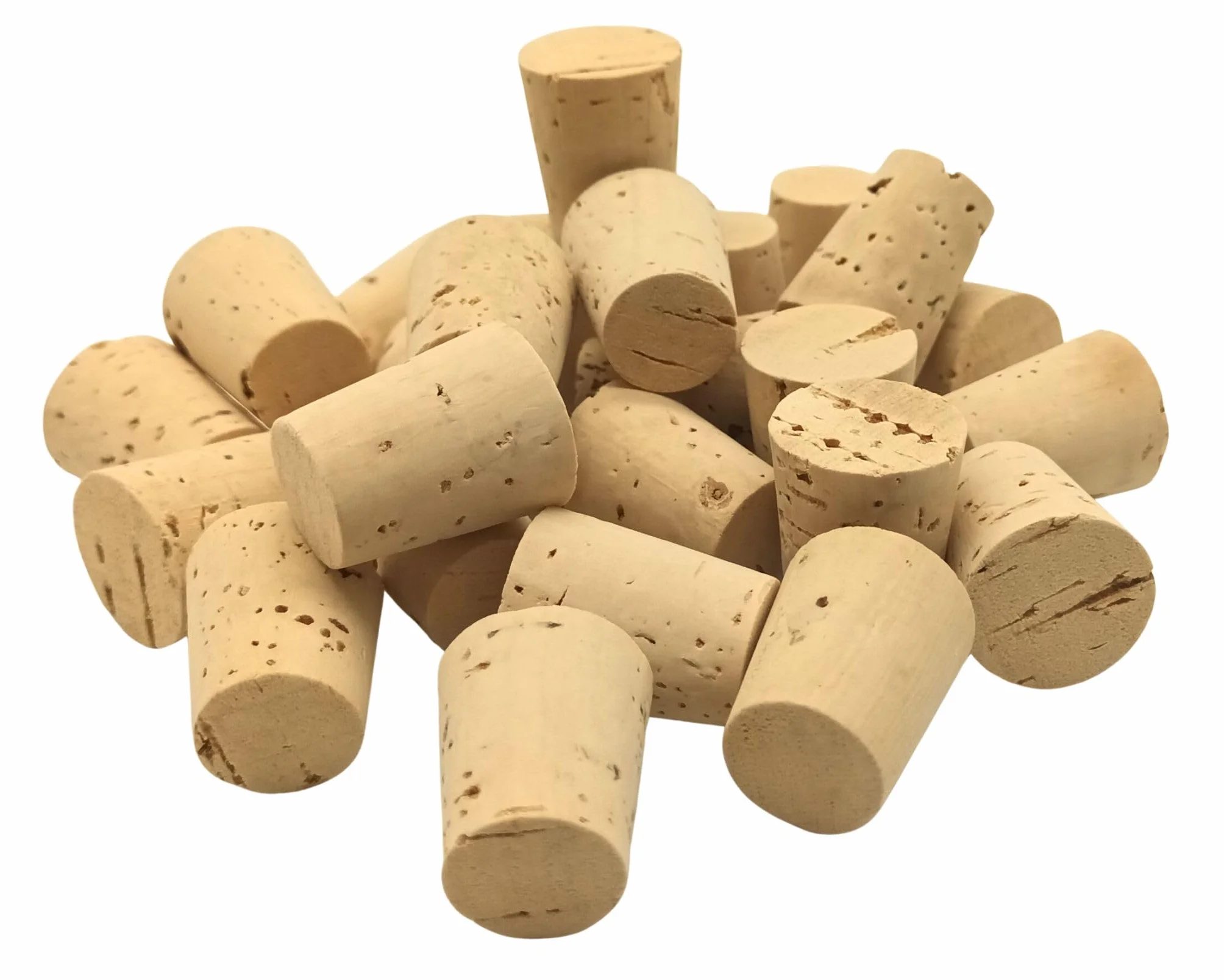 500 tapones de corcho, 27 mm x 20/17 mm, corcho natural para tubos de ensayo