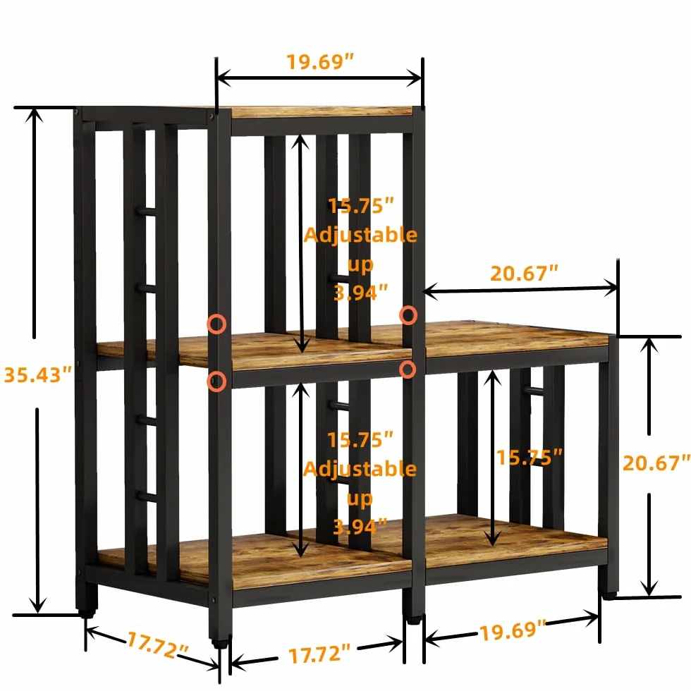 Mini soporte para nevera con almacenamiento, soporte para horno microondas, estante para panaderos con estante de almacenamiento, mini armario para nevera, mini estante para nevera para