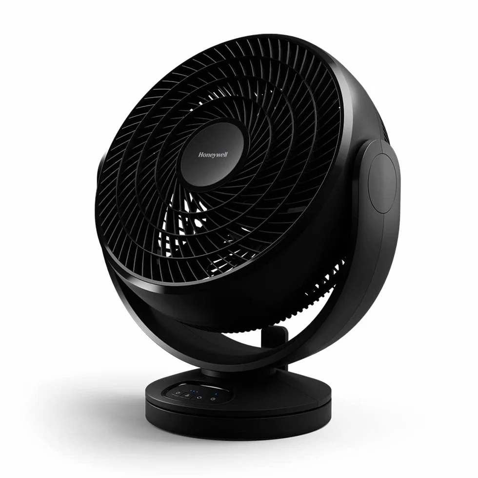 HONEYWELL HF715BE4 - Ventilador digital oscilante Turbo Force de (personal; pequeño; para el hogar o la oficina; con mando a distancia; comandos electrónicos con LED; 3 velocidades; giro de 90 grados)