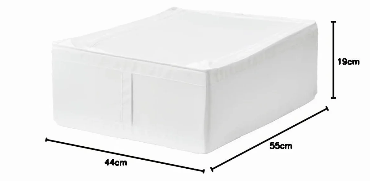 IKEA Caja de almacenamiento de ropa 44x55x19 cm blanco poliéster reciclado