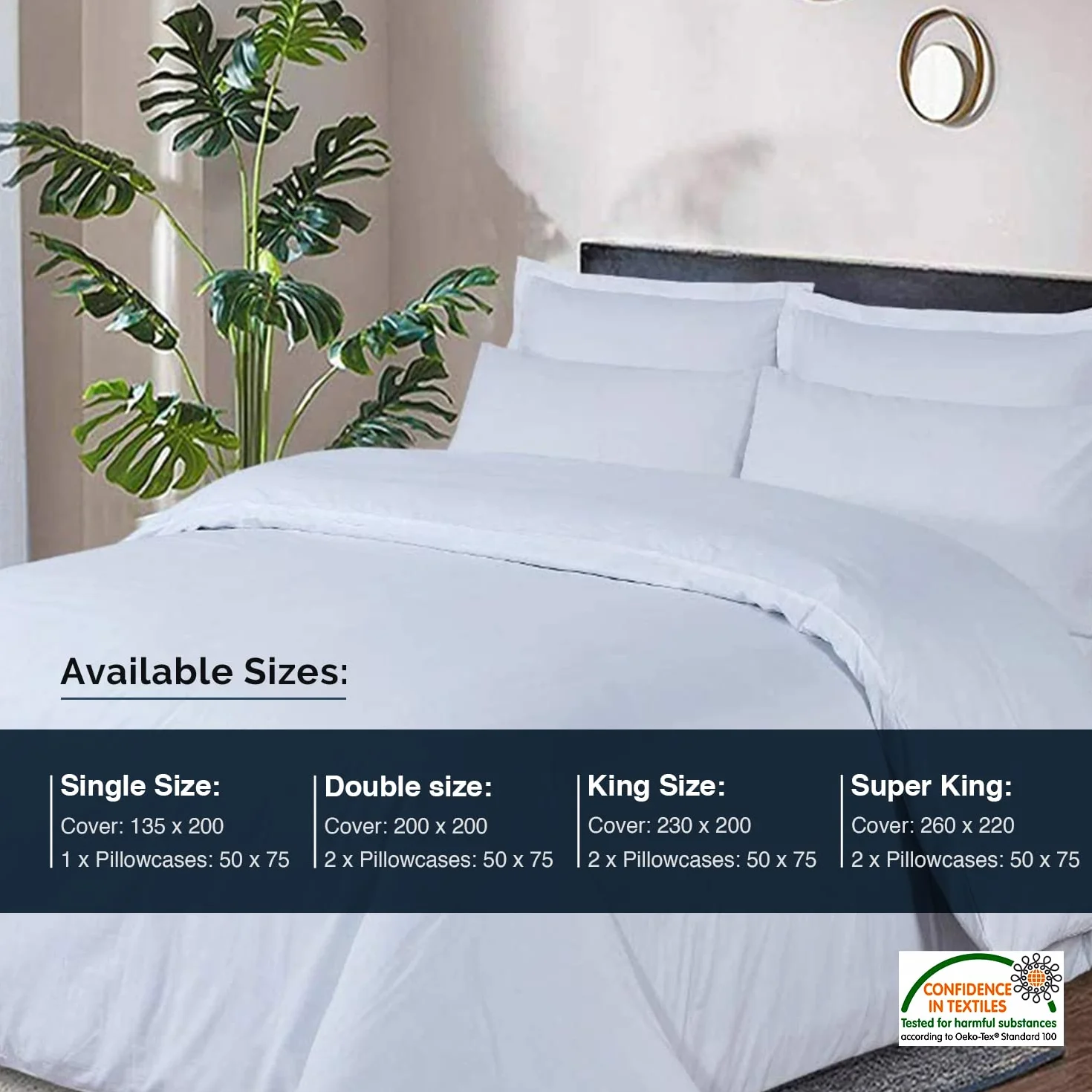 DTEX HOMES Juego de ropa de cama, 100 % algodón puro, calidad hotel, 800 hilos, con fundas de almohada, fácil de cuidar y súper suave, lujoso, juego de ropa de cama para cama doble (Blanco-doble)