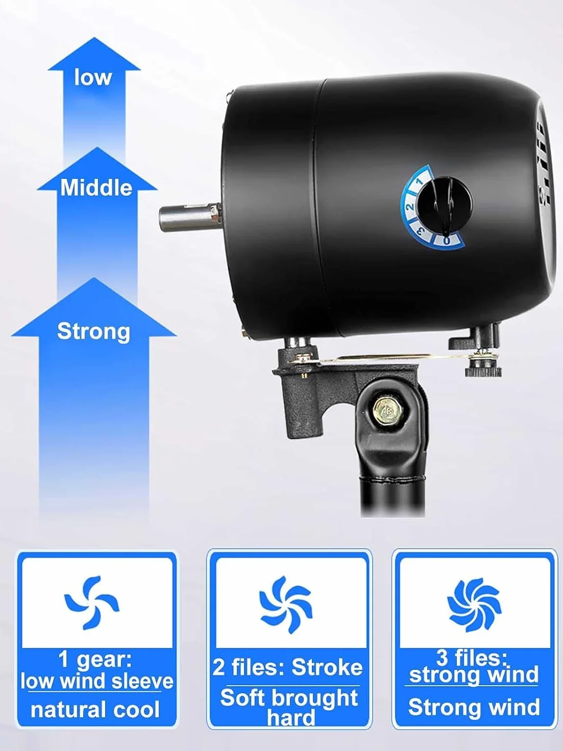 Ventilador Industrial de Pared, 180 W, Acero Inoxidable, 3 Velocidades, Inclinación ajustable Trabajo pesado Oscilante
