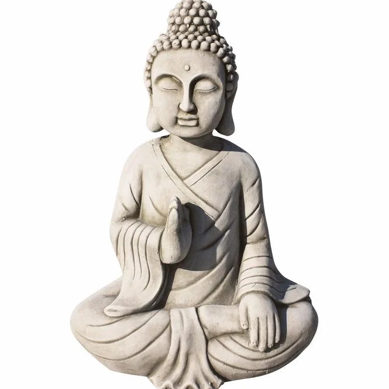 Genérico AzJardin- Figura de Buda Piedra Artificial de 43cm Ideal para Decorar tu casa y jardín.
