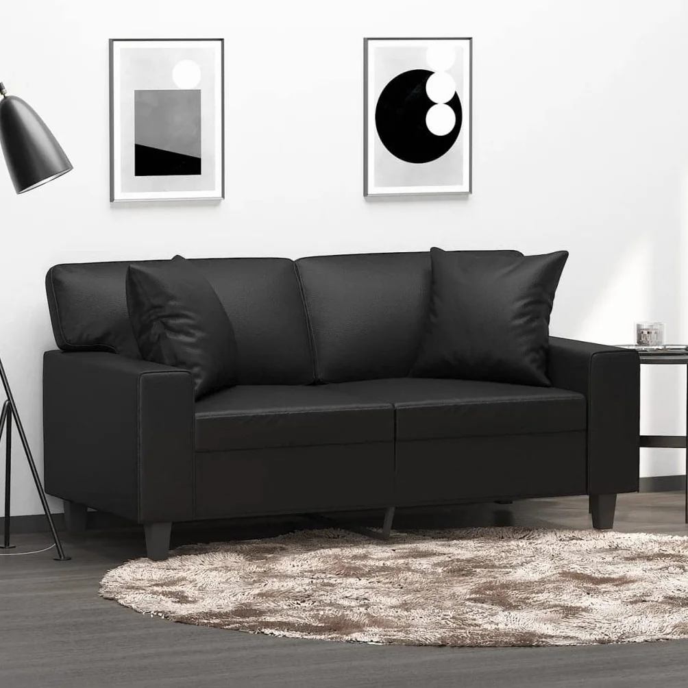 Juego de 2 cojines decorativos de piel sintética, 40 x 40 cm, para salón, sofá, dormitorio, moderno, mullido, suave