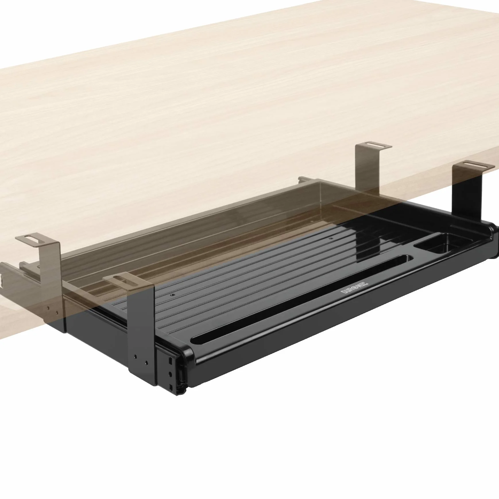 Duronic DKTSX2 Plataforma para Teclado y Ratón de 39 cm, Tablero de Metal Negro