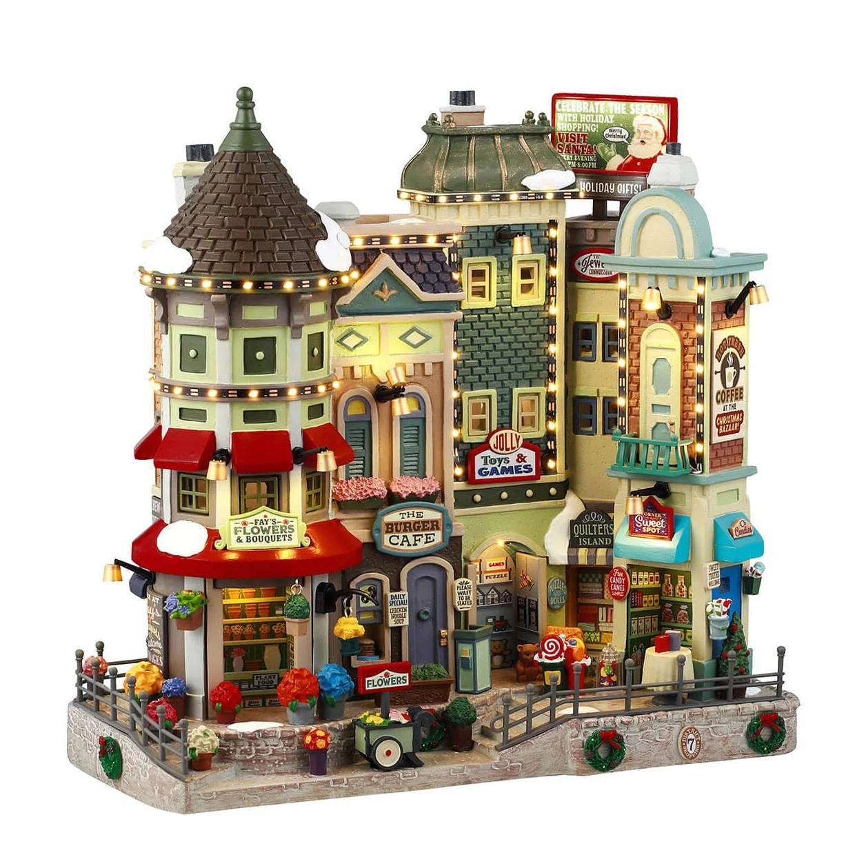 LEMAX Edificio Iluminado LED Jingle Bell Bazaar en Resina H26 x 27 x 14 cm