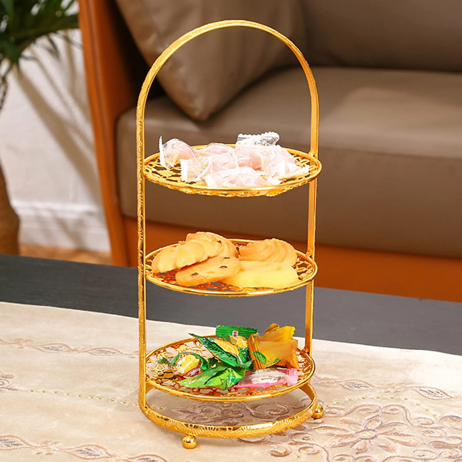Soporte para Tartas de Hierro Decorativo, Bandeja Moderna para Tartas, vajilla de exhibición para Eventos, Fiestas, Bodas, Tartas, postres, Magdalenas, Plato pa