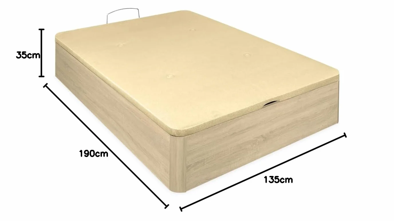 Somnia - Canapé Abatible Súper Reforzado Gran Capacidad con Tapa Transpirable, Esquinas Redondeadas, 135 x 190, Cambria
