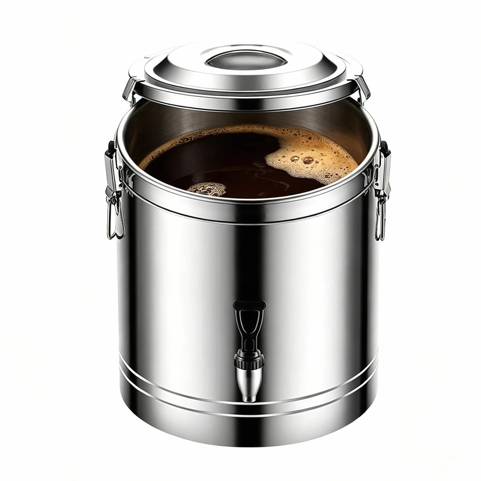 Dispensador De Bebidas con grifo y jarra en acero inoxidable | Cubo Dispensador De Agua Para Bebidas Heladas para Café, Té, , Limonada, Picnic, Cafetería, Restaurante,