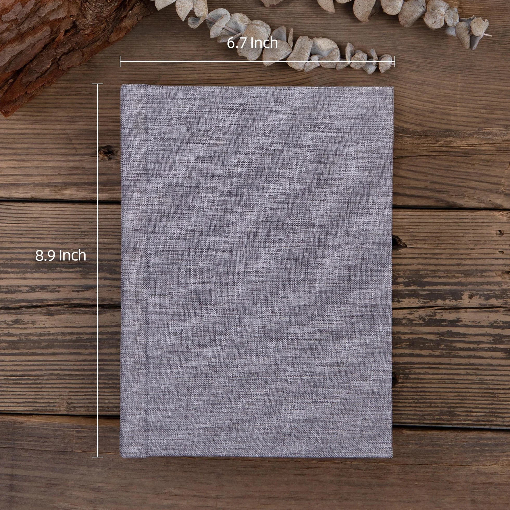 Pssoss Álbum de fotos pequeño de 10 x 15 cm con espacio para escribir, para 30 fotos, ideal para álbum temático de boda y álbum de fotos de bebé, color gris