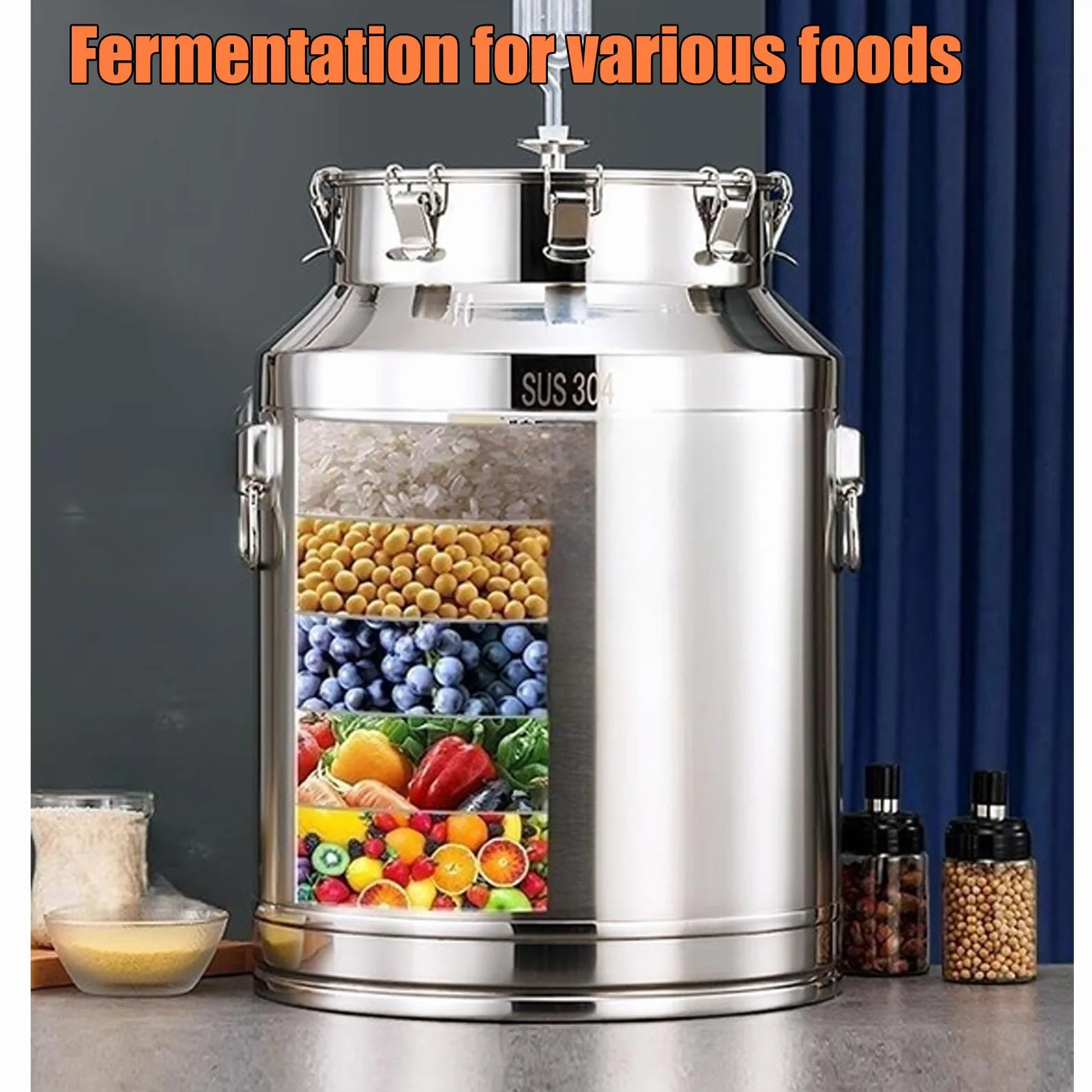 Fermentador de acero inoxidable con cierre de aire, kit de cerveza casera de 6 galones para hacer cerveza y vino, equipo de preparación duradero para fermentación, fácil de limpiar, perfecto para