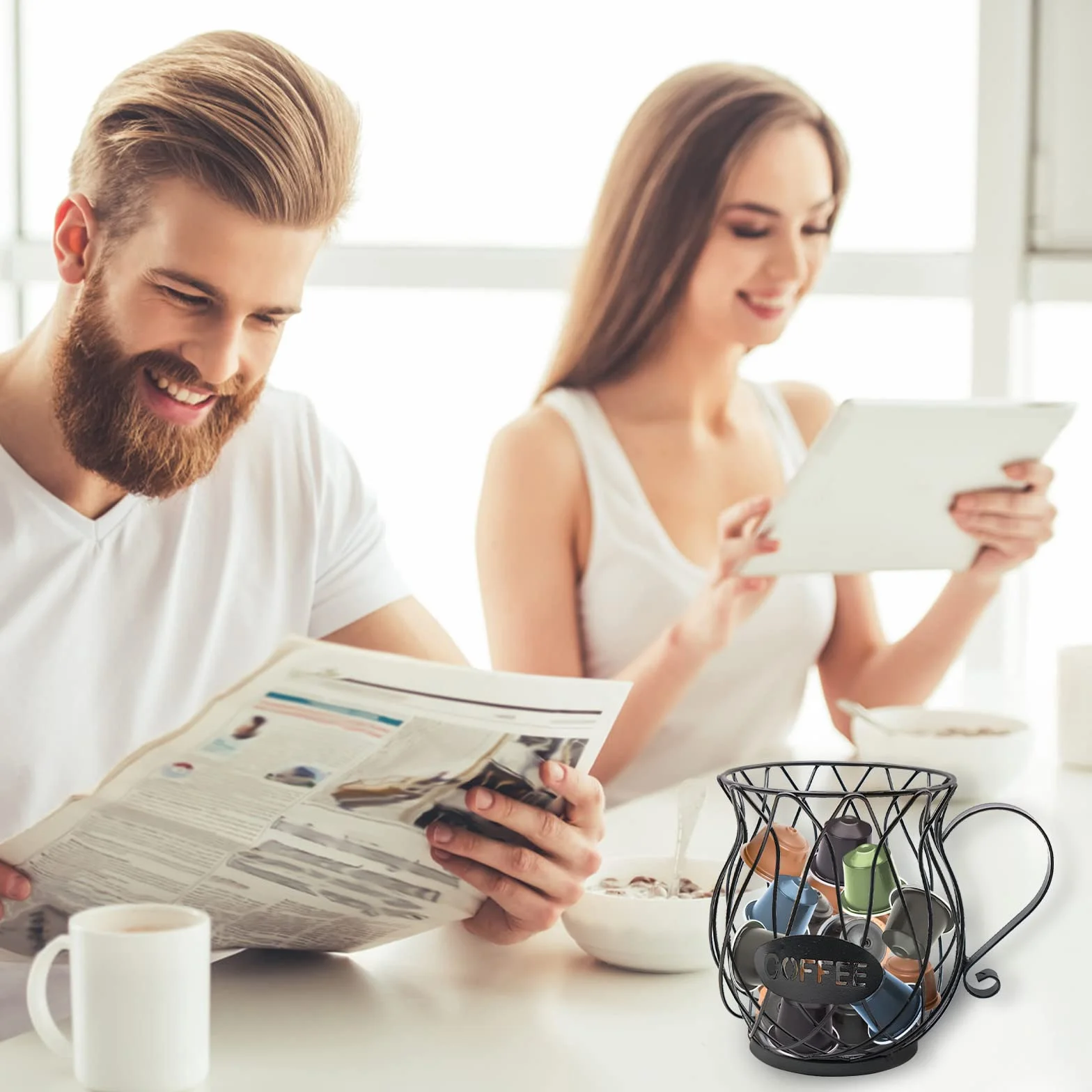 Cesta Almacenamiento Cápsulas Café Dispensador para Cafeterías Hotel