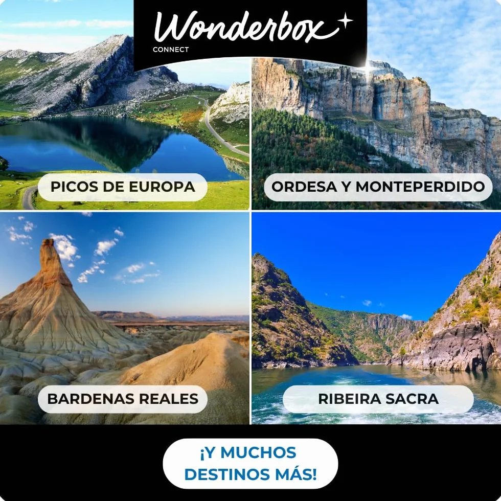 WONDERBOX – Cofre Regalo Escapada de desconexión - 1 Noche para 2 Personas - Escapada para Parejas - Regalar experiencias - Hoteles en Plena Naturaleza para desconectar y Descubrir España