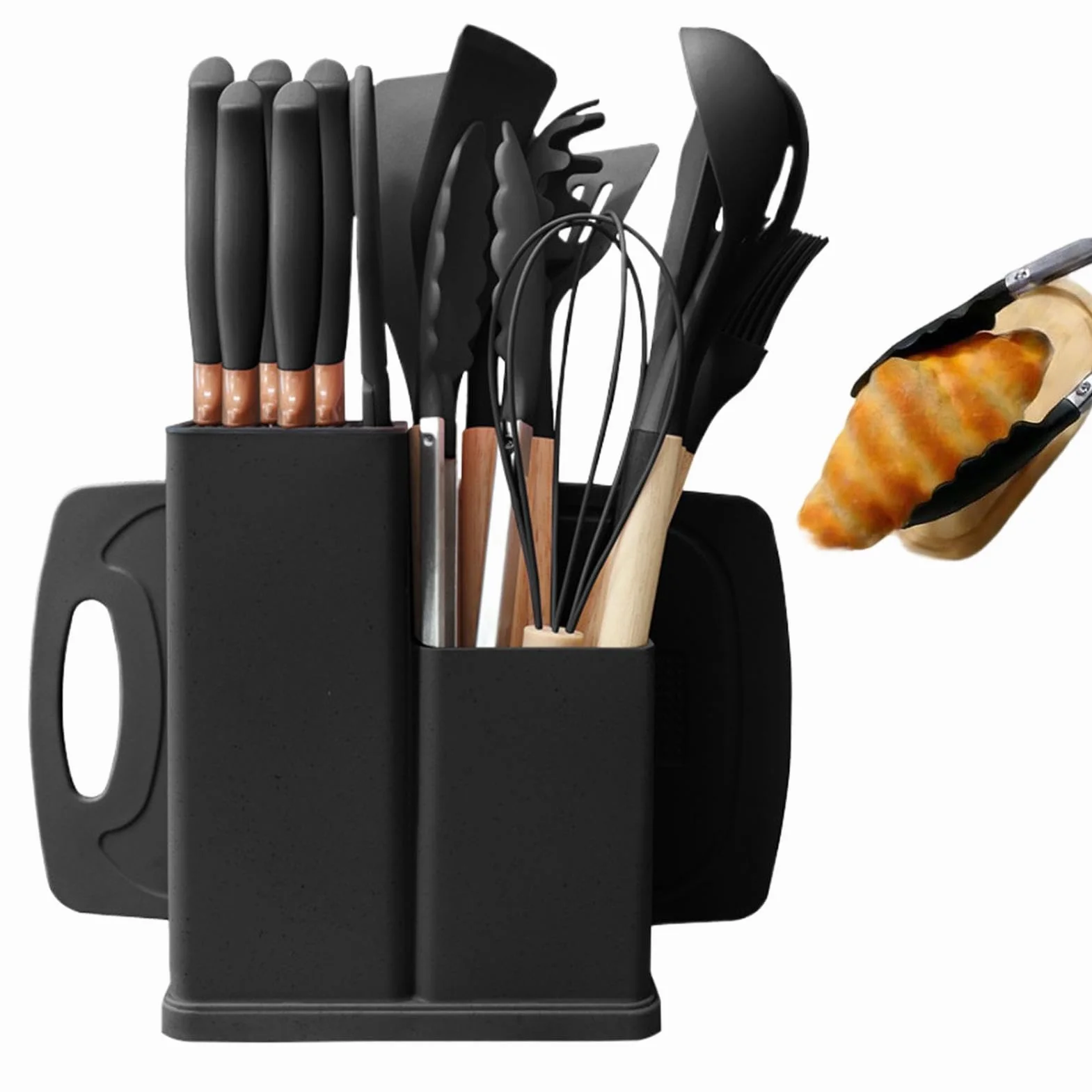 Utensilios De Cocina Kit 19 Piezas En Silicona Antiadherente Resistente Al | Juego de Accesorios Culinarios Para Interior Casa Mostrador Encimera Apartamento Familia Doméstico