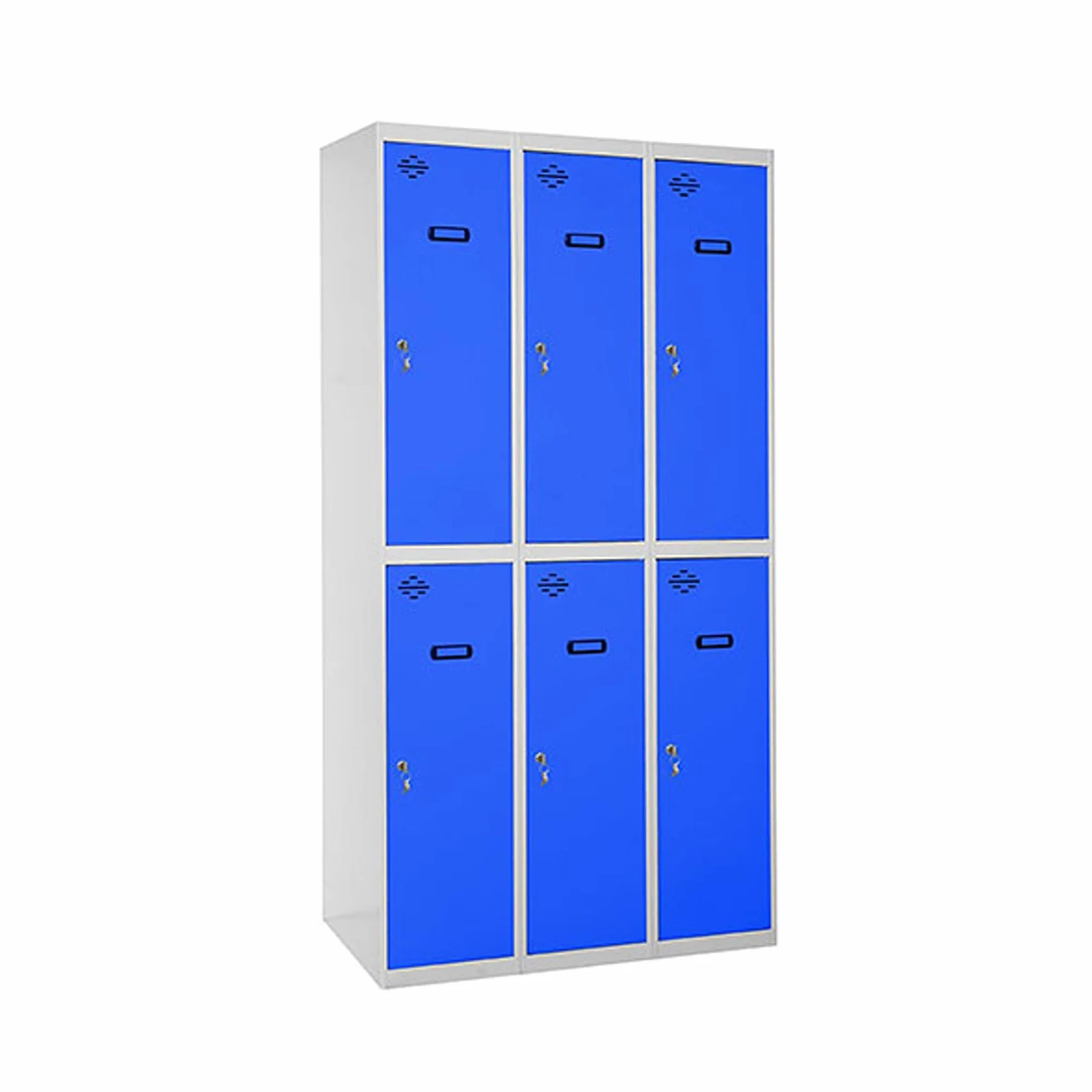 Simon Rack Taquillas Vestuario Metalicas, 6 Puerta, Incluye Llave, 1800x900x500 mm, Gris/Azul - Simonlocker