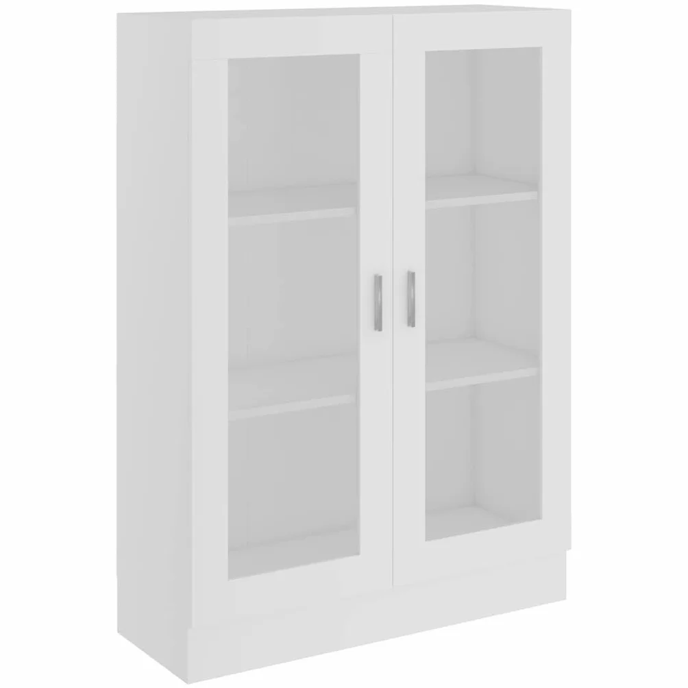 vidaXL Vitrina Armario de Libros Estantería Estante Soporte Almacenamiento Oficina Hogar Decoración de Madera Contrachapada Blanco 82,5x30,5x115 cm