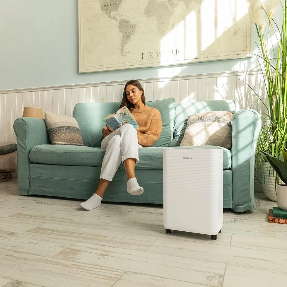 Cecotec Deshumidificador BigDry 8000 Expert Connected. 16 L/día, Depósito Extraíble de 2L, Control por Wifi, Función de Secado de Ropa y Temporizador 24 horas, Área de Cobertura de 30m2
