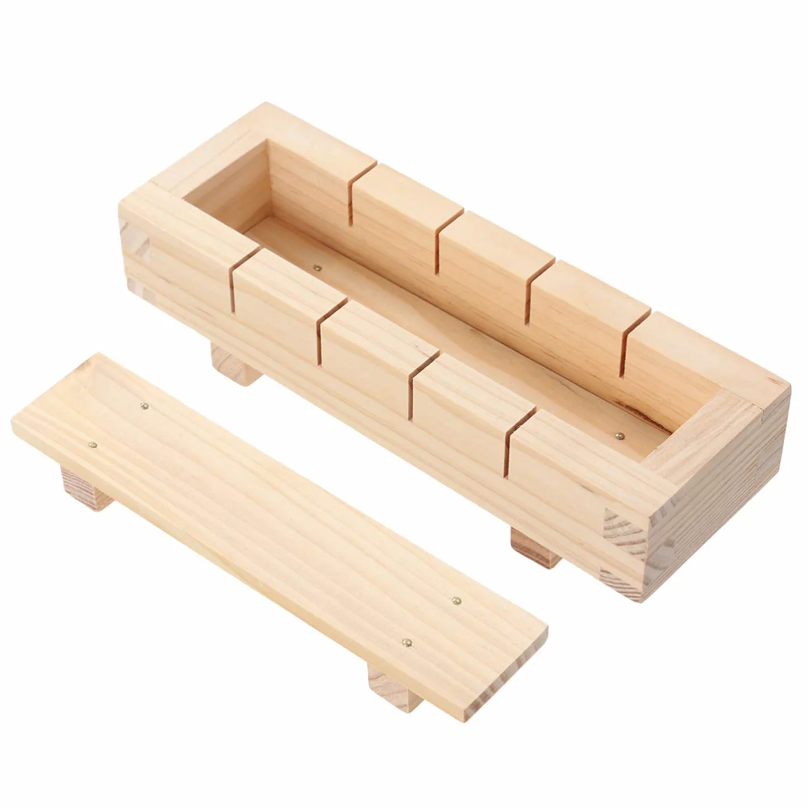 Angoily Sushi Making Kit Wooden Rectangular Sushi Press Mold Maker Máquina de Arroz Molde Oshizushi Mold Box Kitchen Sushi Tool