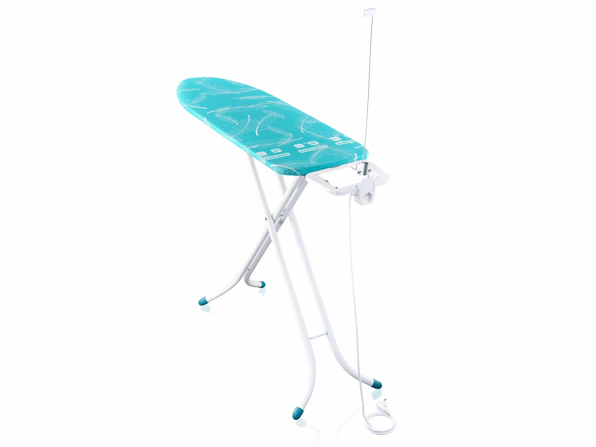 Leifheit Tabla de Planchar Air Board M Compact Plus Thermo-Reflect | Superficie 120 x 38 cm, ultraligera, altura regulable hasta 98 cm, soporte para plancha, enchufe y sujetacable