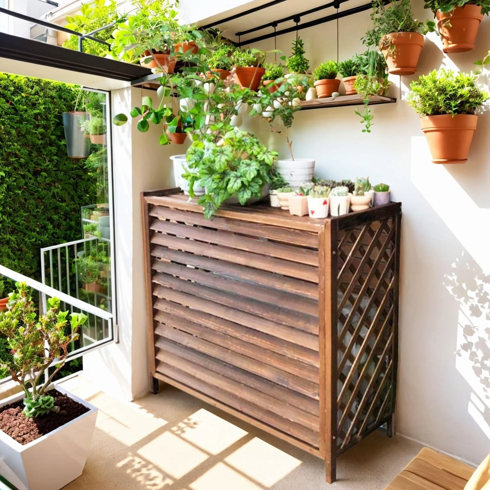 Cubre Aire Acondicionado Exterior Funda Para Aire Acondicionado Balcon Protector Aire Acondicionado Exterior Proteger Del Sol Y La Lluvia Cubierta Aire Acondicionado Exterior Soporte Plantas(100x44x93
