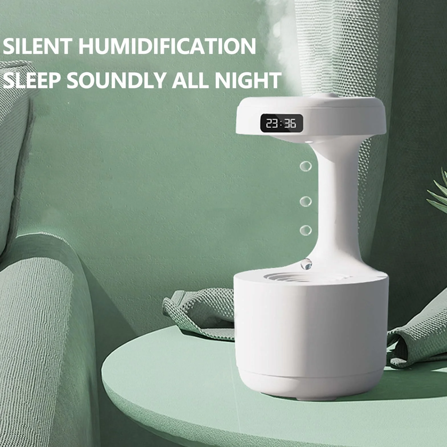 Humidificador ultrasónico de niebla fría, 800 ml, con pantalla LED y temporizador de 8 horas, ideal para uso en oficina y dormitorio