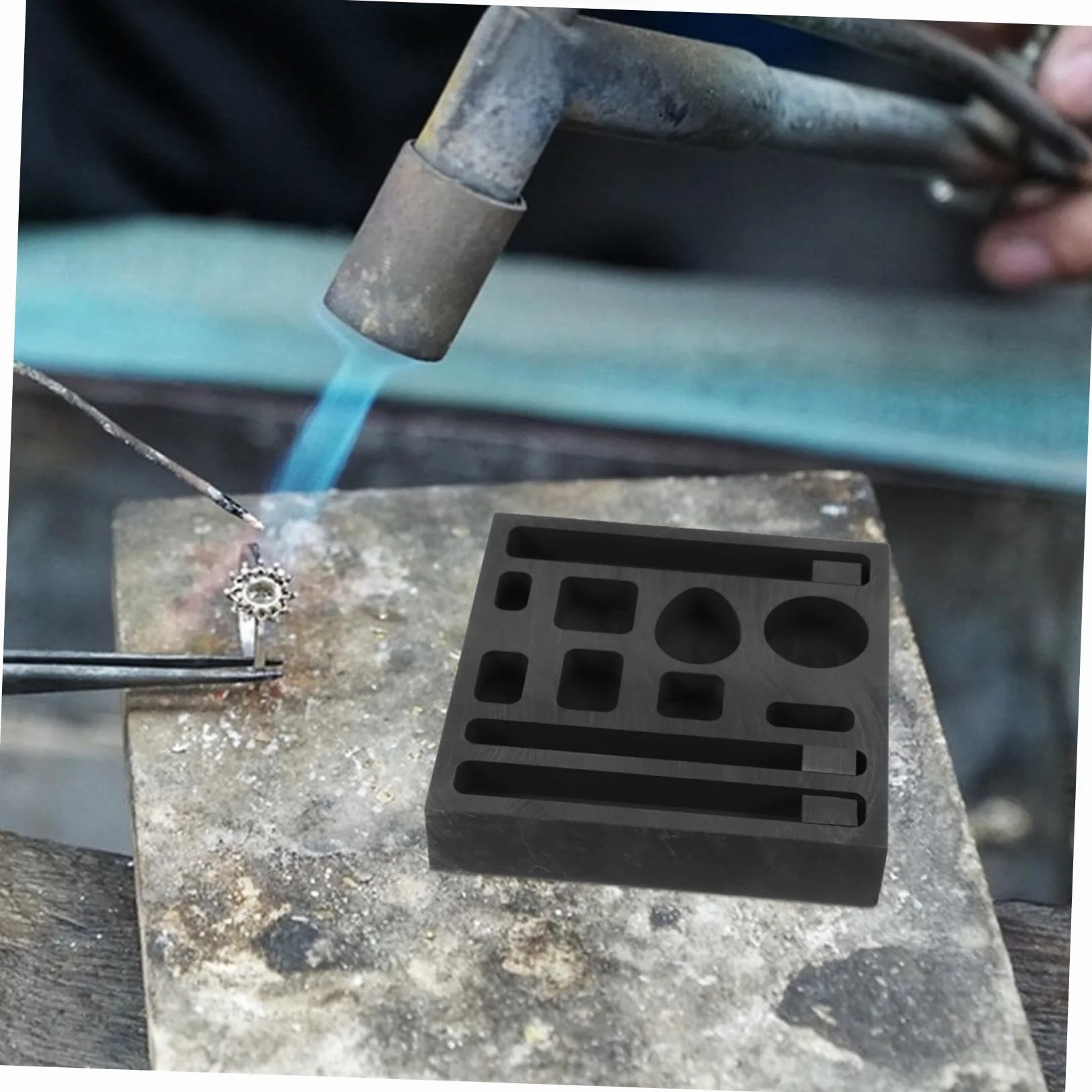 TEHAUX Molde De Lingotes De Grafito De Alta Densidad 10X10X0.83 Pulgadas Molde De Joyería Para FundicióN Y RefinacióN De Metales Herramienta Para Talleres Y Artesanía MetalúRgica