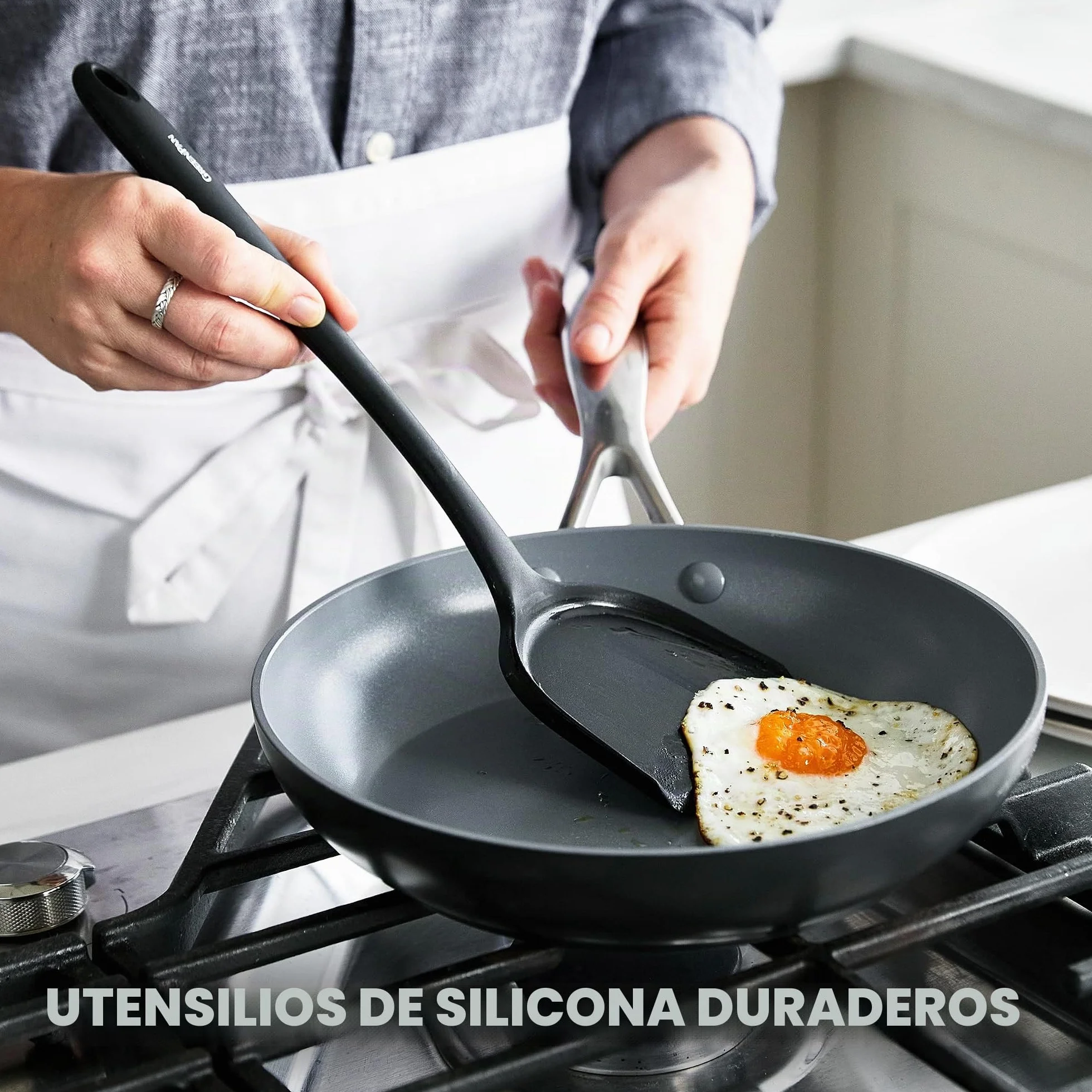 GreenPan Cooking Tools - Juego de utensilios de cocina (5 piezas), color negro