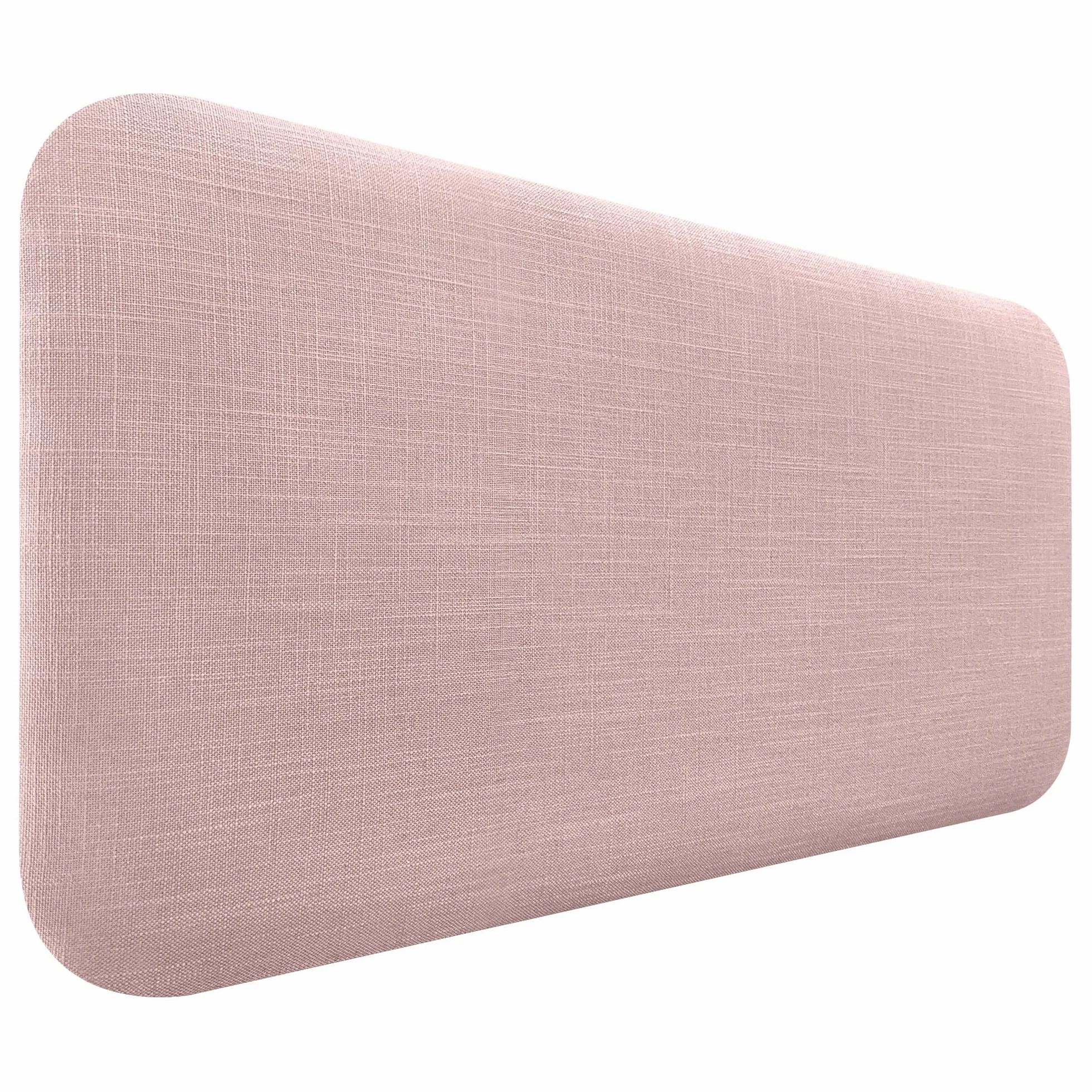 DHOME Cabecero Tapizado Liso Redondeado Lino Natural para Pared Acústicos Cabeceros Absorbentes Cabezal Cama Dormitorio (Rosa Palo, 105cm)