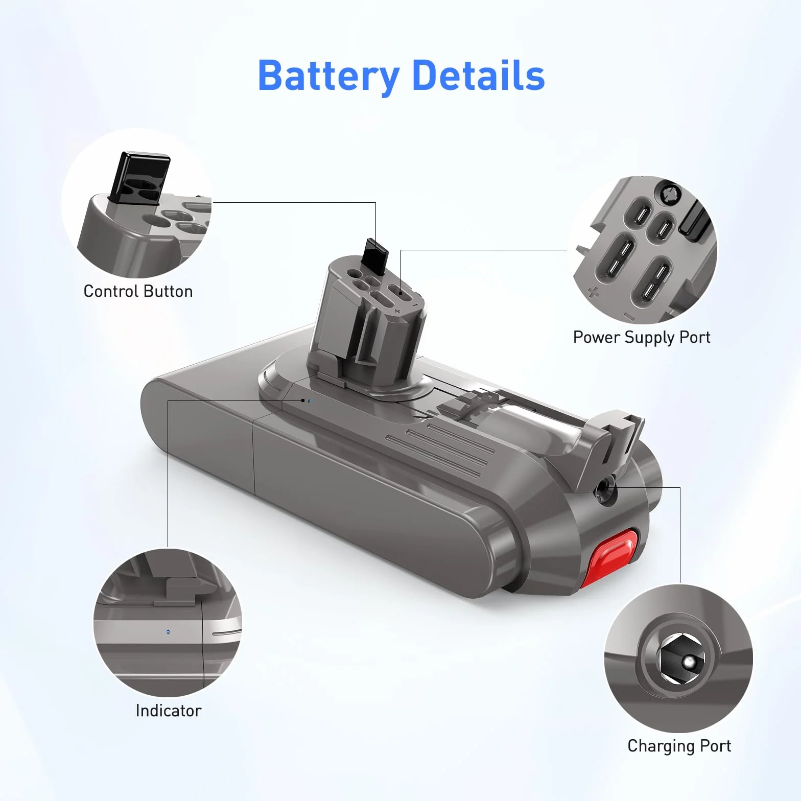 NASTIMA Batería 25,2V 3900mAh Li-Ion Batería de Respuesto para Dyson V11 V15 Click-in, Dyson V11 Animal, V11 Complete Extra, V11 Fluffy Extra, V15, SV15, SV18, 970425-01, 970938-01 Series Aspirador