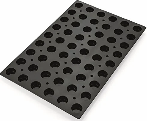 Petit Four molde de silicona en negro, 54 Formas, Premium de calidad/59 x 38,5 cm