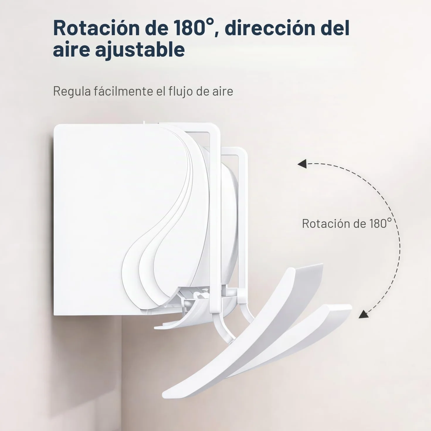 Deflector Aire Acondicionado Split Universal Anti-Soplo con Rejilla Ajustable 180°