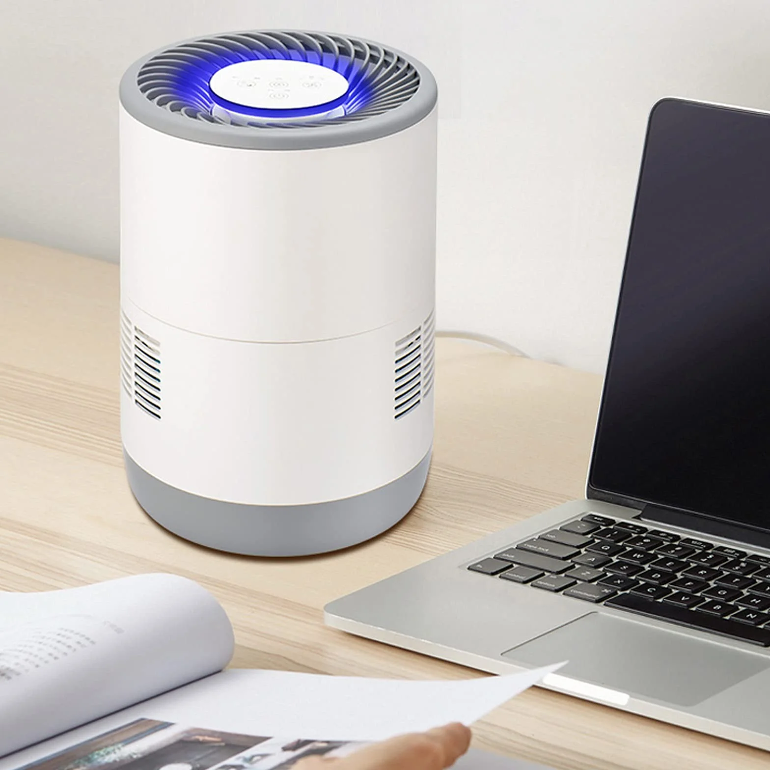 purificador de aire y humidificador Humidificador de niebla fresco, humidificadores de aire ultrasónico for bebés de dormitorio Inicio, apagado automático, Super tranquilo filtro humidificador
