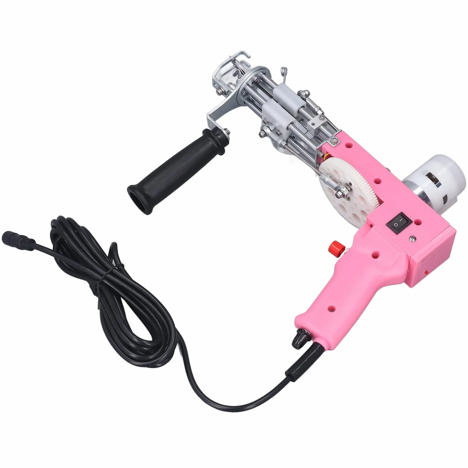 Máquina para Hacer Mechones de Alfombras Máquina Eléctrica para Pistola de Alfombras 2 en 1 Flexibilidad Dos Modos de Conmutación para Tejer (Enchufe de la UE)