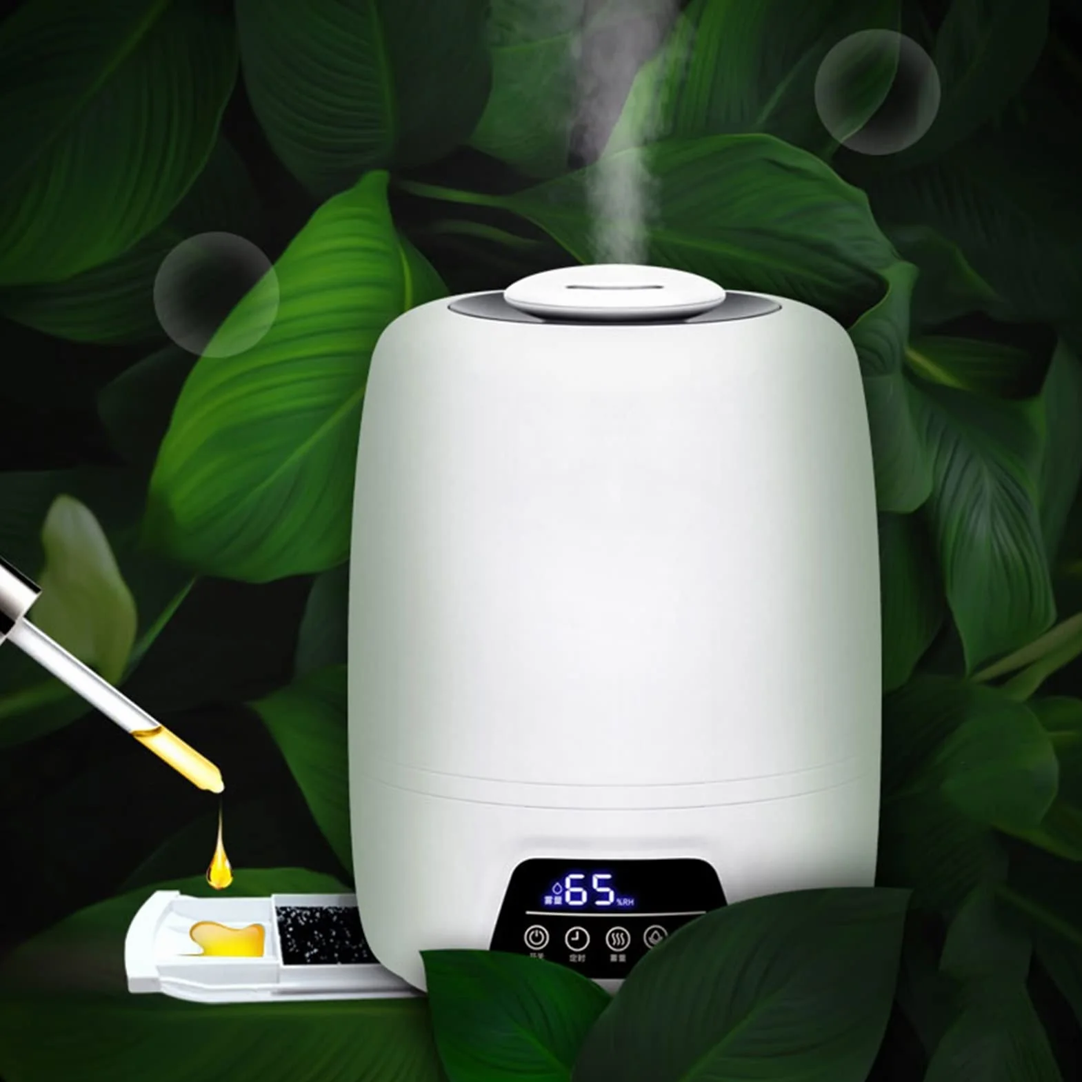 Humidificadores de Aire Humidificador silencioso del hogar Dormitorio 5L Humidificador de gran capacidad: humedad constante inteligente y apagado automático: humidificador de tiempo con bandeja de ace