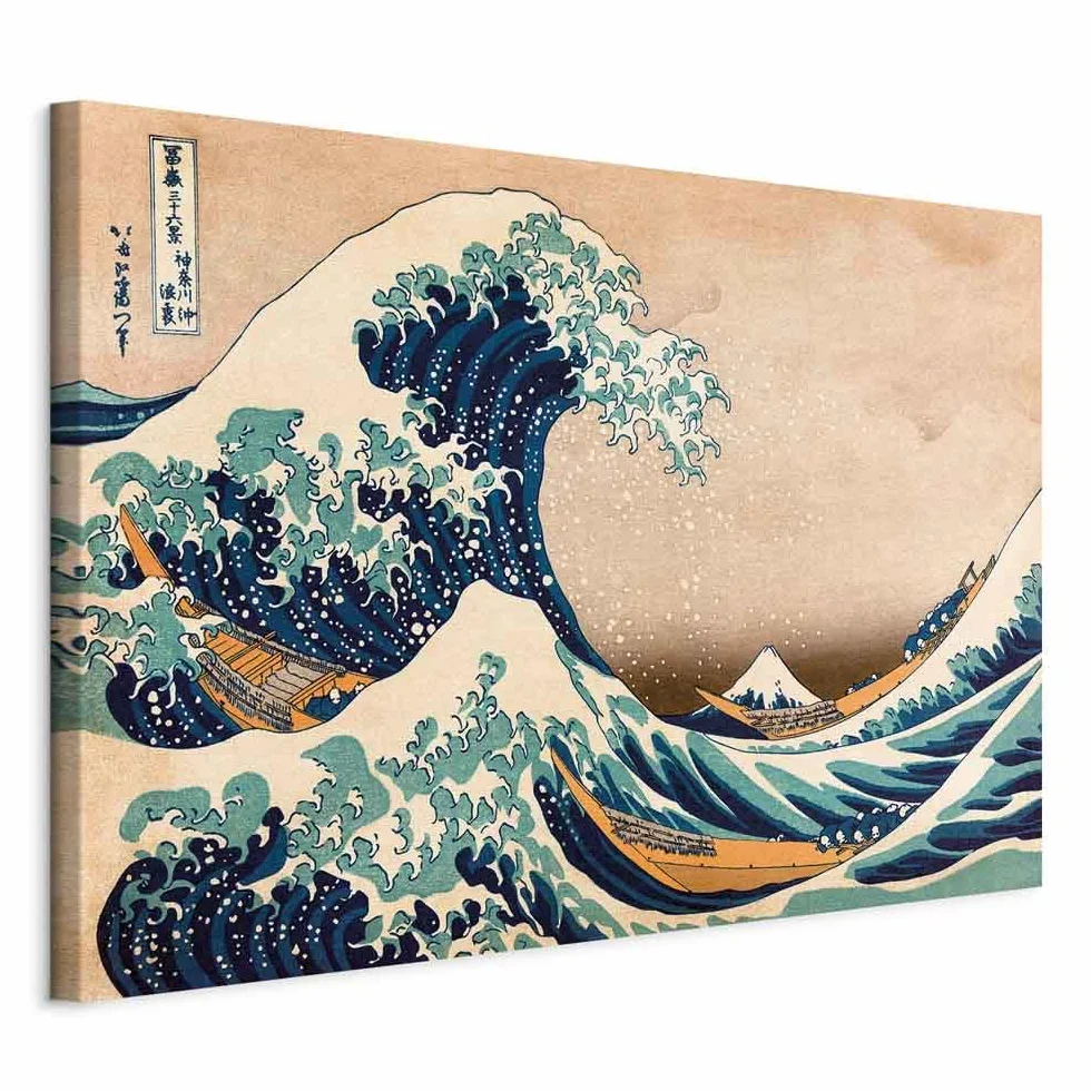 murando - Cuadro en Lienzo 120x80 cm - Vintage 1 pieza - Impresión en material tejido no tejido cuadros decoracion salon modernos lienzos decorativos dormitorios - Katsushika Hokusai p-B-0009-b-a